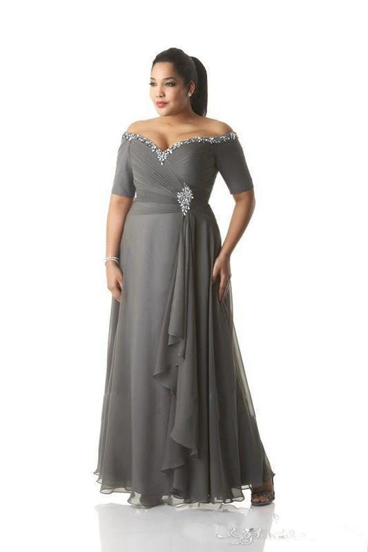 mother of the groom chiffon dress with sleeves