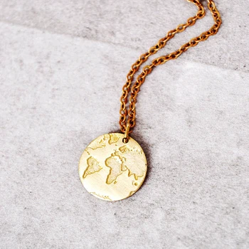 

World Map necklace for women Dainty Necklace Globe Pendant necklace