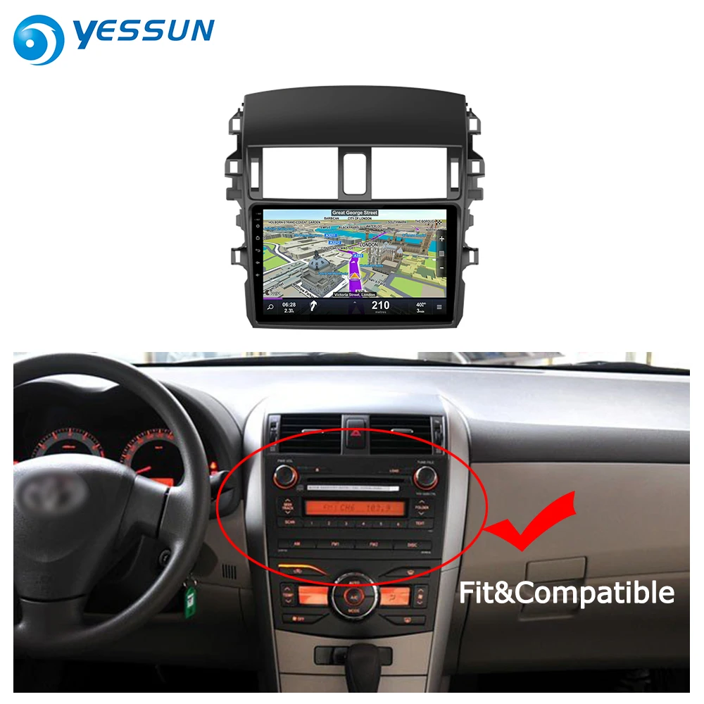 Clearance YESSUN For Toyota Corolla E140 E150 2006~2013 Car Android Carplay GPS Navi maps Navigation Player Radio Stereo no CD DVD 2