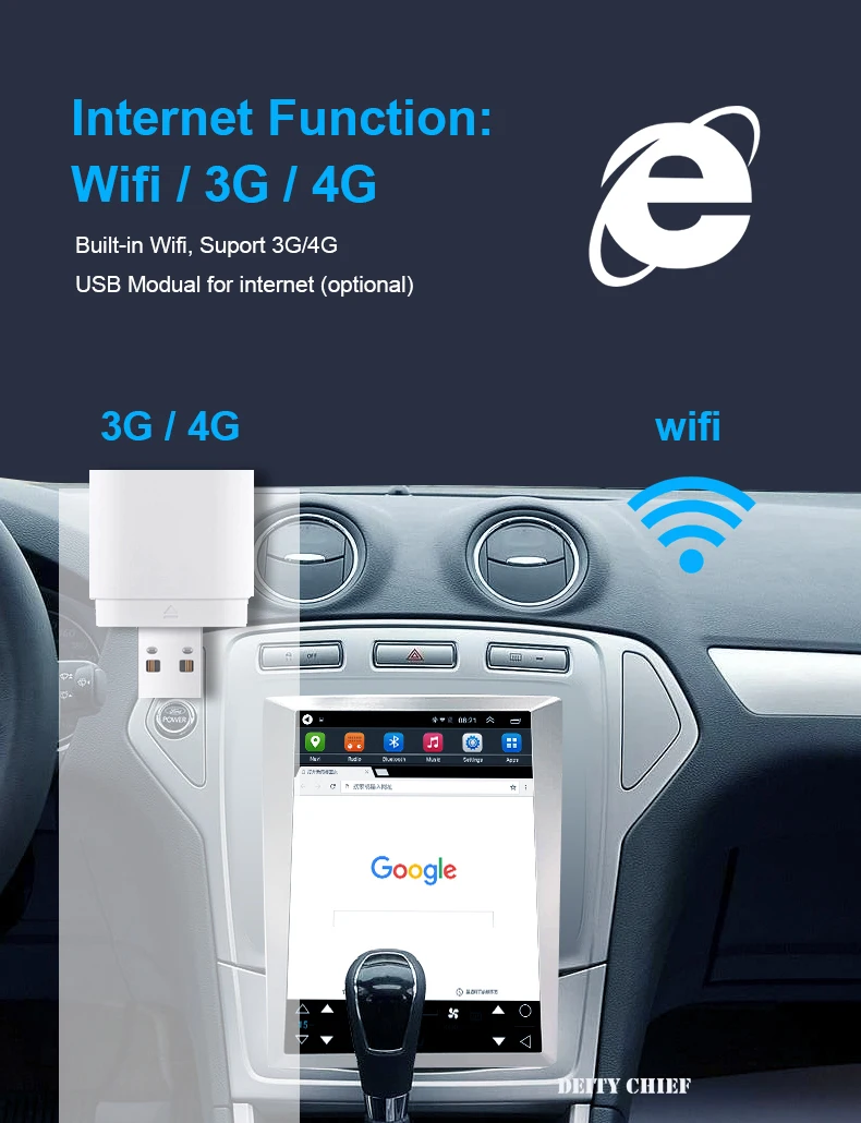 Clearance 64GB Android8.1 Tesla style Car GPS Navigati for Ford Mondeo 2007-2010 yea Vertical  screen GPS multimedia radio navigaton 15