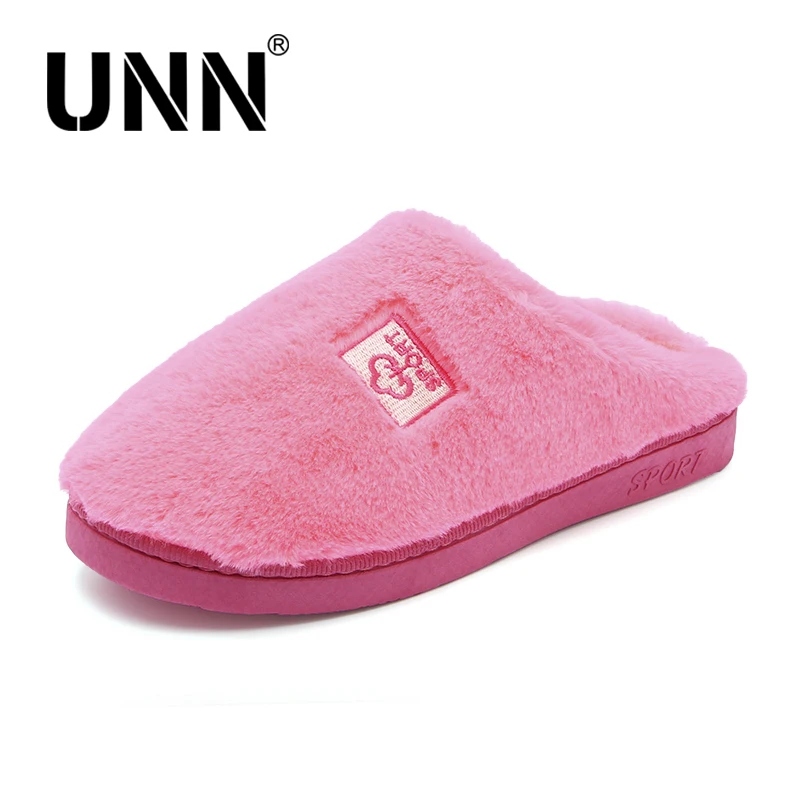 

UNN New Indoor House Slipper Soft Cotton Cute Slippers Shoes Non-Slip Floor Home Furry Slippers Couple Shoes Plush Size 5-10