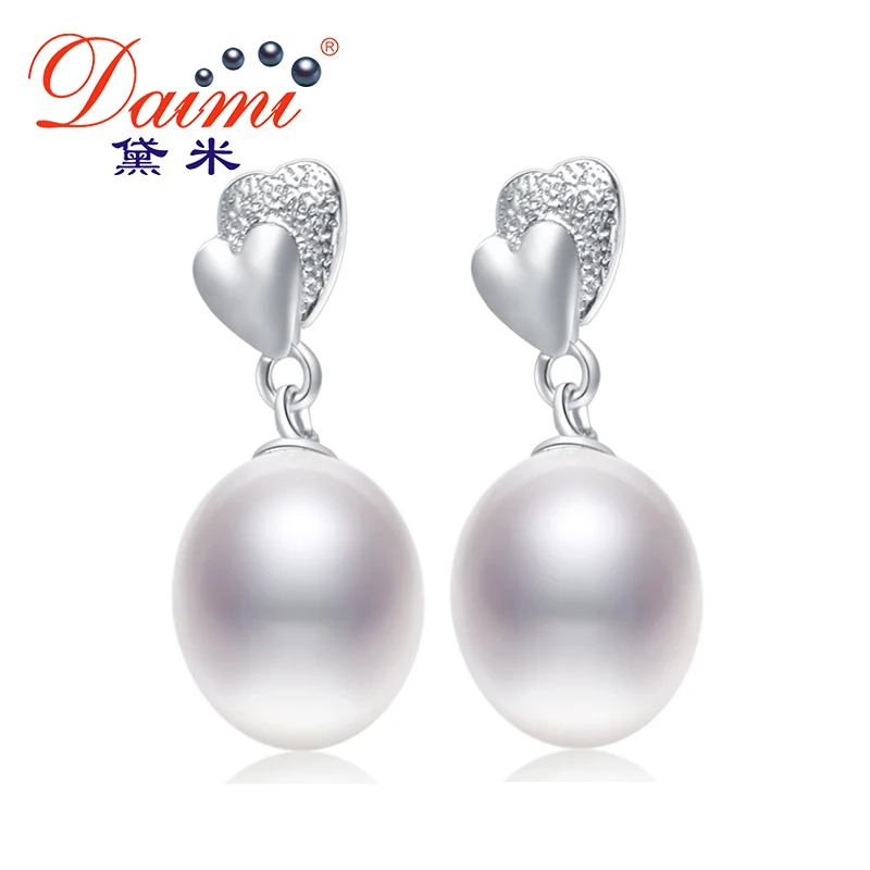 

2018 Sale 925 Silver Earrings 8-9mm pearls Drop Earrings New Natural Pearl Earrings Cultured Pearl Earrings