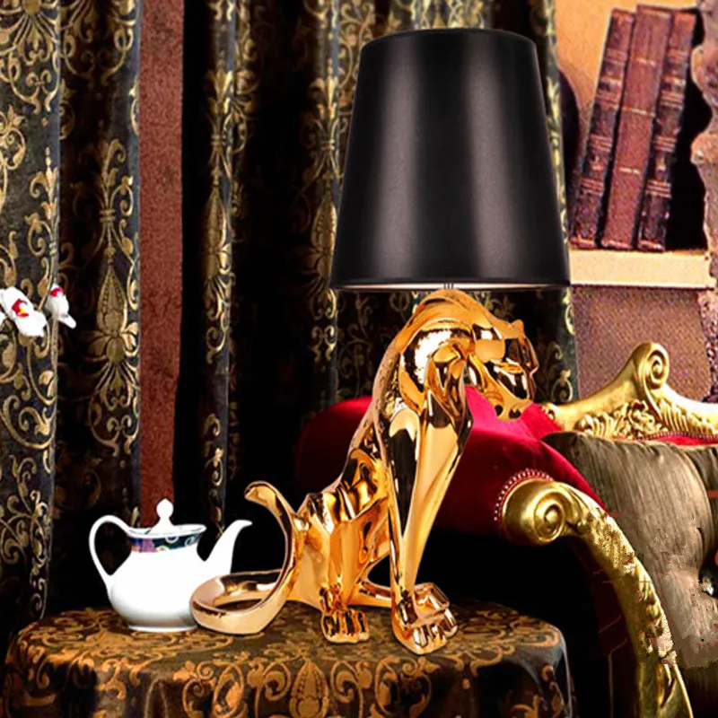 Современная роскошная настольная лампа Jaguar с покрытием для спальни, гостиной, украшенная настольная лампа, роскошная вилла, украшение для отеля