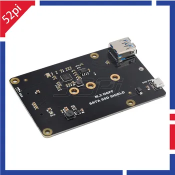 

52Pi X860 M.2 NGFF SATA SSD Shield Storage Expansion Board with USB 3.0 for Raspberry Pi 1 Model B+/2 /3 (B PLUS) /ROCK64