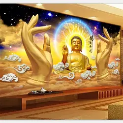 Beibehang обои на заказ гостиная спальня Дхарма безграничная большой день Золотой Будда рука стерео 3D HD задний план