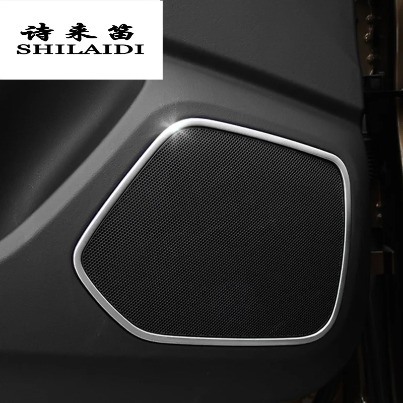 

Car Styling Door Speaker Ring Cover Stickers Speaker Decoration Strip Stainless Steel Trim for Audi Q3 Interior Auto Accessories