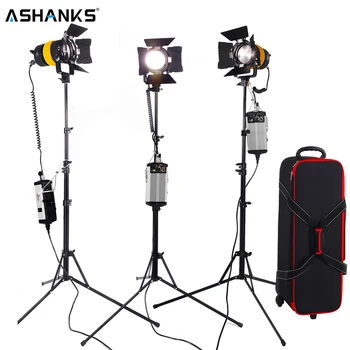 

3PCS Bi-color 80W LED Spotlight Lighting with Portable Light stand & V mount Battery for Camera Video Studio Continuous Light