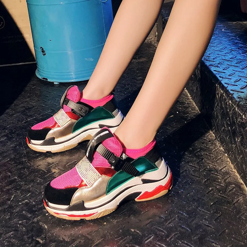 

EARTH STAR White Shoes Women Brand Platform Sneaker Pu Leather Fashion Lady chaussure Breathable Autumn footware Mesh Girl Flats
