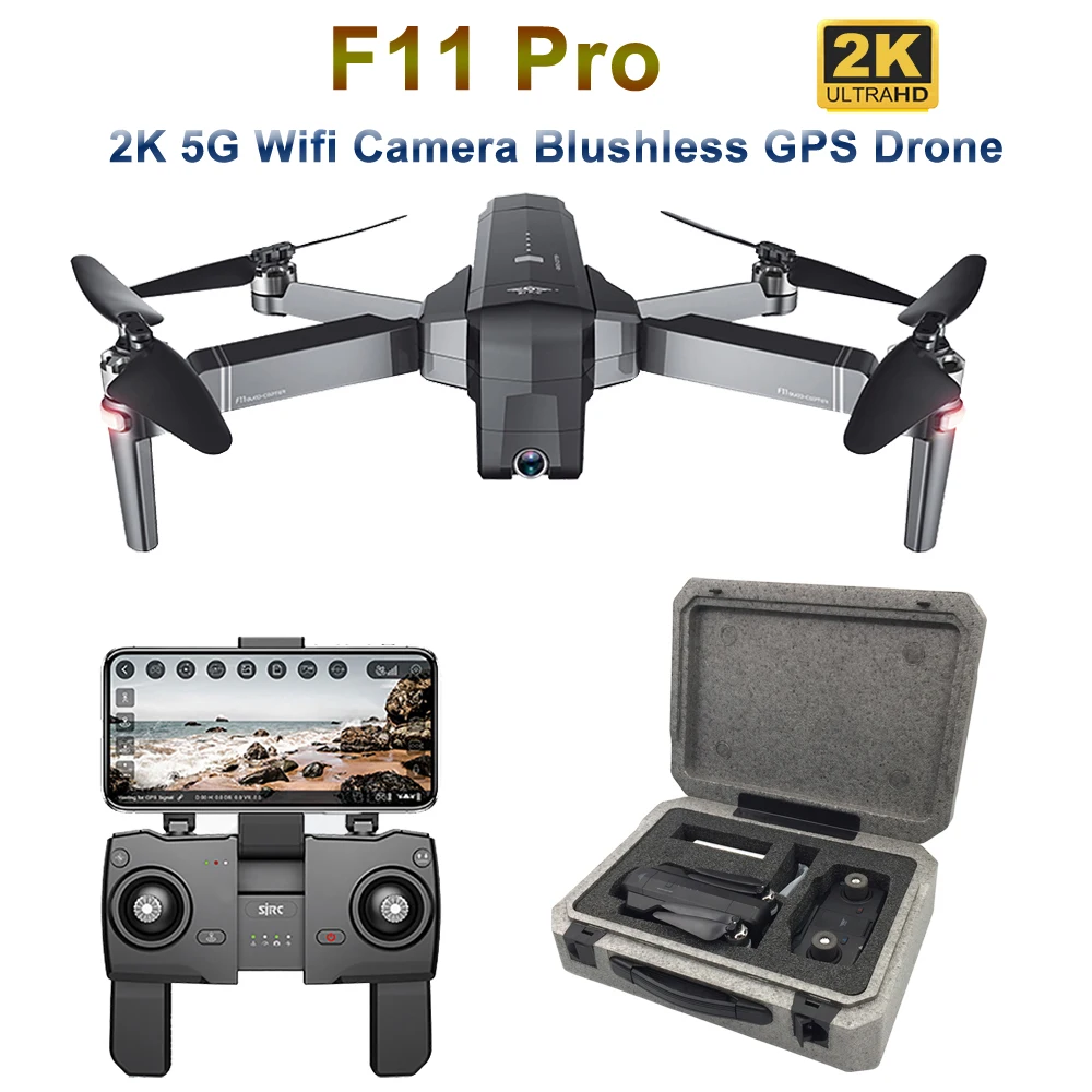 

SJRC F11 Pro GPS Drone with 2K Wide Angle Camera 5G Wifi 500m FPV Brushless Quadcopter 28mins Flight Time RC Drone VS SG906 B4W