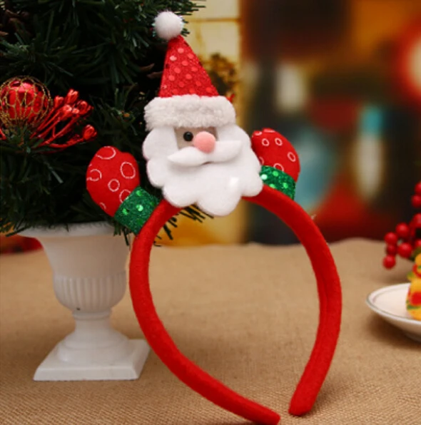 Christmas Kids LED Santa Snowman Hairband Headband Xmas Party