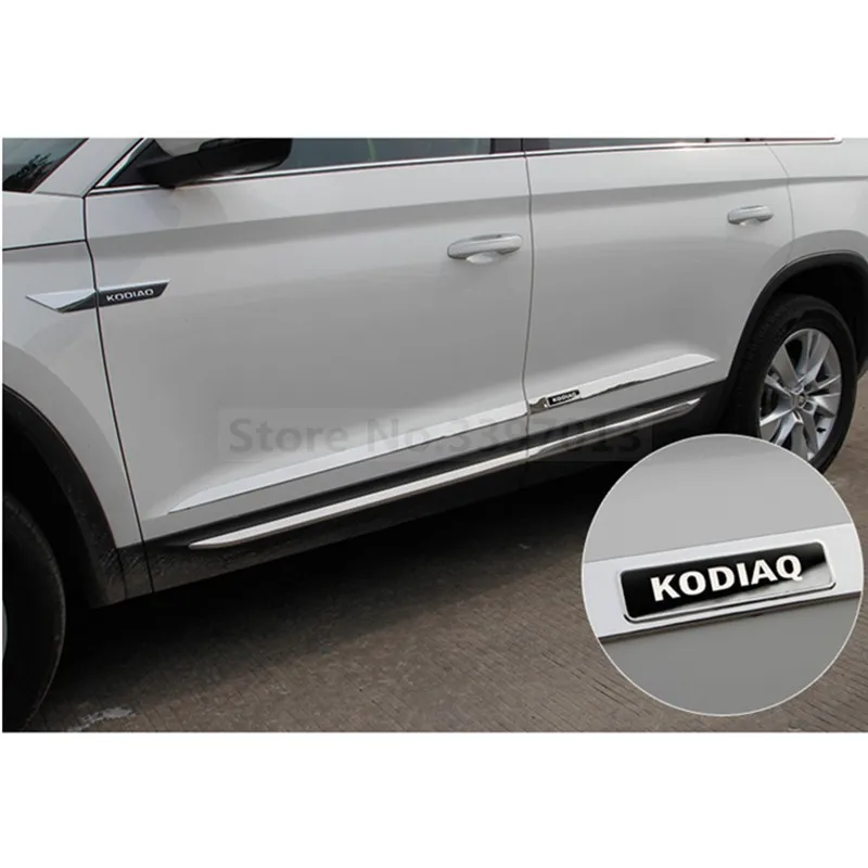Автомобильный Стайлинг 4 шт. для SKODA KODIAQ Обшивка двери полосы тела яркая полоса отделка из нержавеющей стали