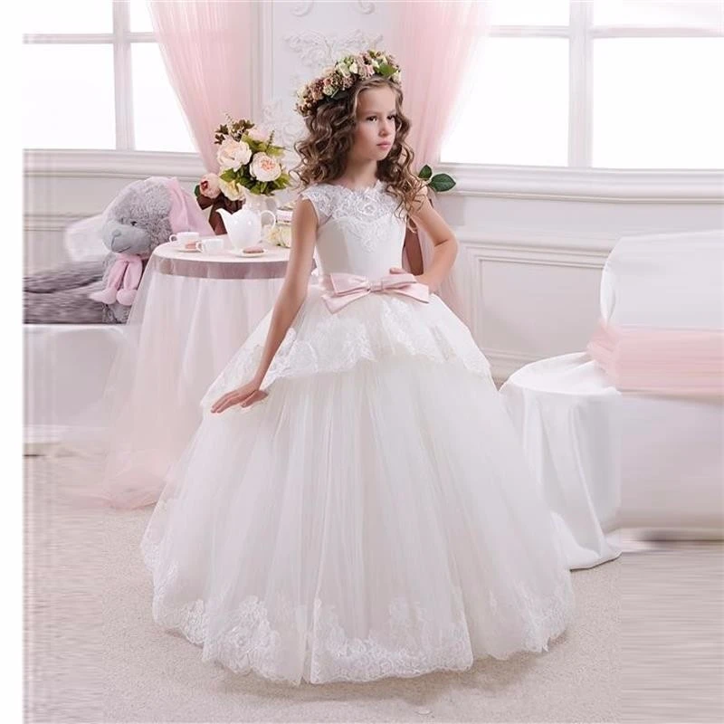 Vestido de tul con tutú para niña, niña de las flores, de princesa, marfil/blanco, para cumpleaños, primera comunión, 2016|flower girl dresses|flower girl dress 2016long flower girl - AliExpress