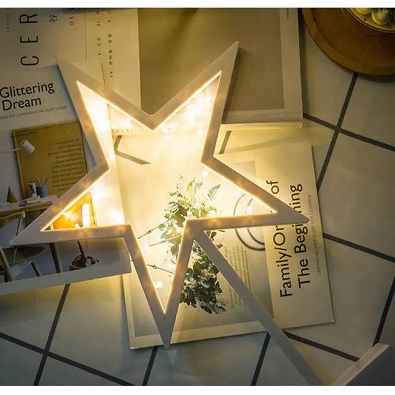 Battery Drive LED Night Light Stars Christmas Tree Love Heart Table Lamp For Kid Girl Room Decoration Warm White Toilet Light (10)