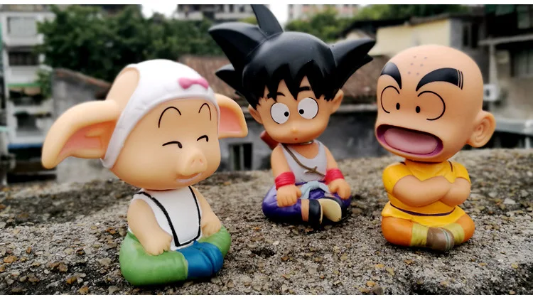 3 шт./компл. Dragon Ball SON GOKU Oolong kuriririn автомобильный орнамент качающаяся голова кукла милый автомобиль украшение игрушка Япония мультфильм автомобильные аксессуары