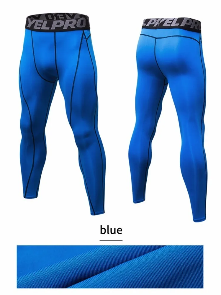 Новые компрессионные брюки спортивные колготки мужские беговые леггинсы одежда для спортзала фитнеса быстросохнущие эластичные спортивные мужские брюки