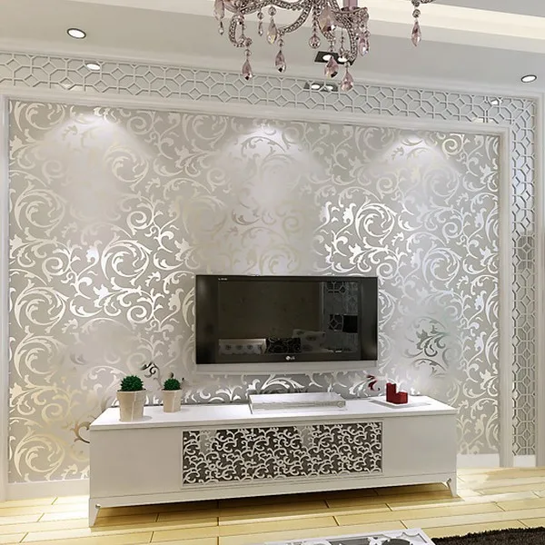 

0.53x100 Luxurious Gold Silver 3D Sketch Wallpaper Art Deco Wallpaper