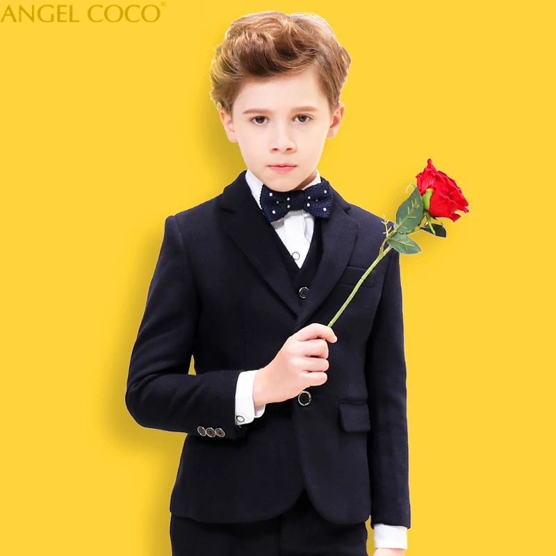 

Thicken Boy Suit For Weddings Single-breasted Wool Winter Boys Suits Costume Garcon Kinderkleding Jongens Children's Suit Menino