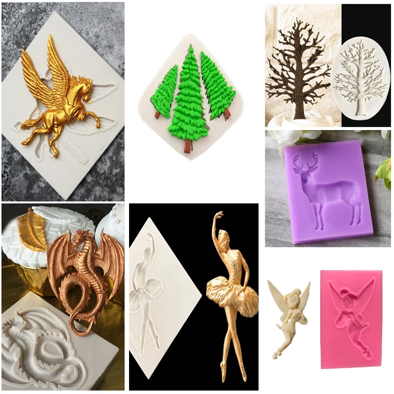

1PCS 3D Silicone Mold Fondant Mold Cake Chocolate Decoration DIY Soap Candy Clay Kitchen Baking Mold Christmas Halloween Gift
