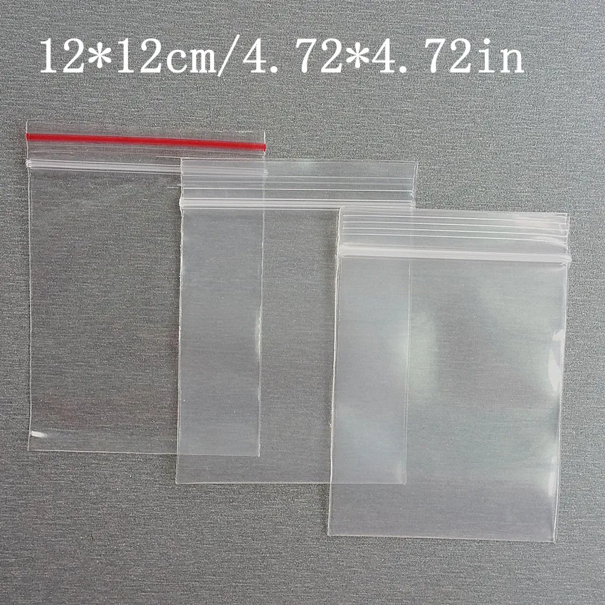 2 вида толщиной 12x12 см самозапечатывающийся молния Ziplock пластик посылка закрывающиеся клип цепи продуктовая Упаковка Сумки 1000 шт