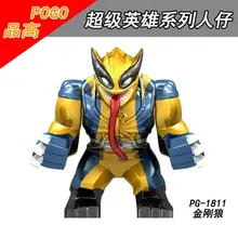 PG1811 30PCS Super Heroes Big Size 7cm Wolverine Venom Deadpool Agent Kingpin Dolls Building Blocks Children Gift Toys