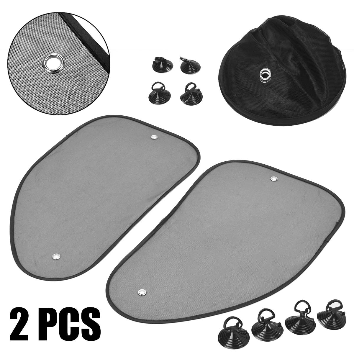

2Pcs Car Side Window Mesh Left and Right Sun Shade Visor Cover Shield UV Protector Window Mesh Car Cover Visor Shield