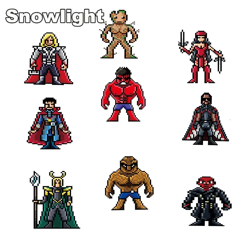 64 Pcs Cartoon Pixel Style Super Hero Stickers for Laptop Car  Luggage phone Skateboard Bike Home Decor Vinyl Decals DIY Sticker