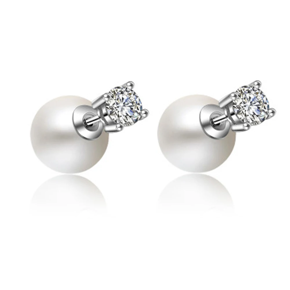 New Design Bright Piercing Ear Stud Women Double Ball earrings Cheap pricein Stud Earrings from