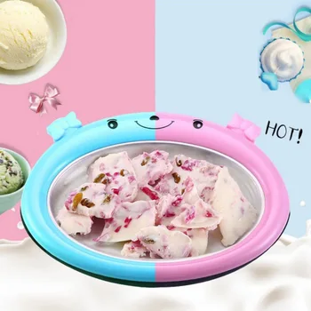 

Mini Ice Cream Maker Pan Cartoon DIY Ice Cream Maker Fried Yogurt Machine With Shovel Ice Cream Roll Machine For Kids