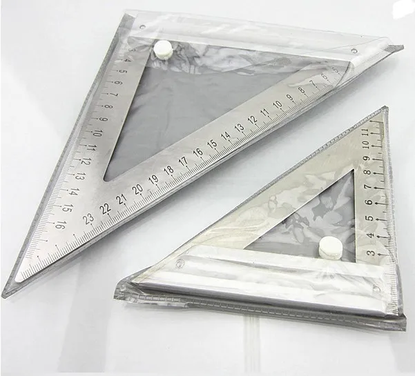 

34017  1PC 180mm High quality Double Side Scale Stainless Steel Metric Triangle Ruler Free Shipping