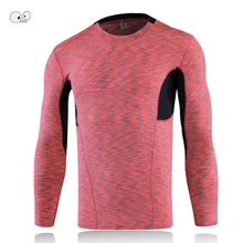 Men Bodybuilding Fitness Compression Shirts Base Layer Colorful Dyed Long Sleeve Running Tops Skin Tight MMA Rashguard T-Shirt