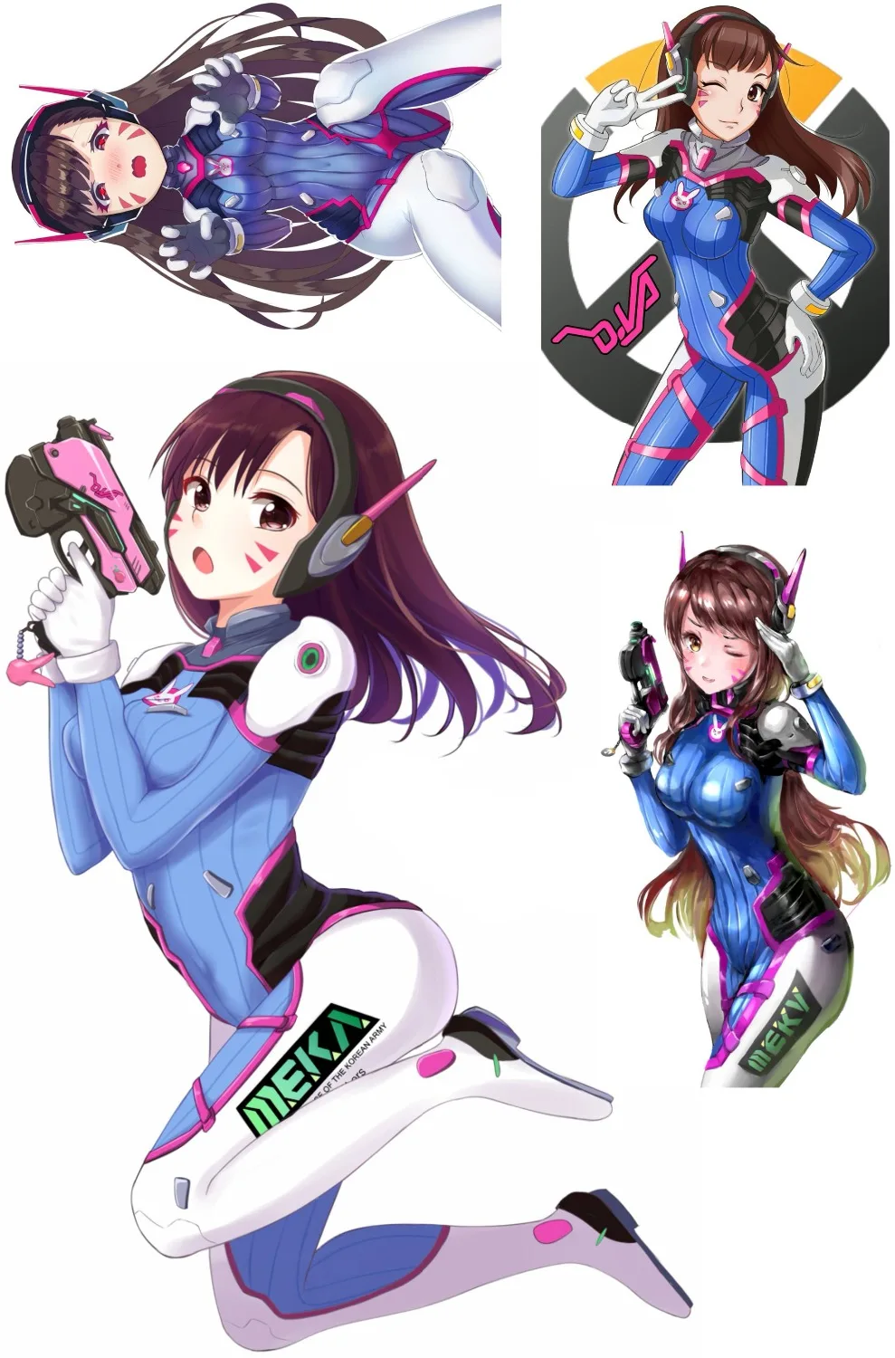 

Anime OW Heroes D.va Stickers For Laptop Phone Luggage Bicycle Motorcycle PVC Waterproof Sticker Fashion DIY