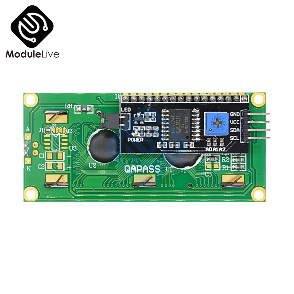 Модуль ЖК дисплея IIC/I2C 1602 дисплей с голубой и Желтой подсветкой 5 В для Arduino UNO R3