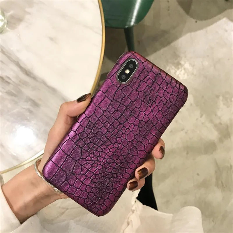 Crocodile Skin Pattern Luxury Phone Case for iPhone XS MAX Case for iPhone X XR 6 6S 7 8 Plus Case Vintage Hard PU Leather Cover10