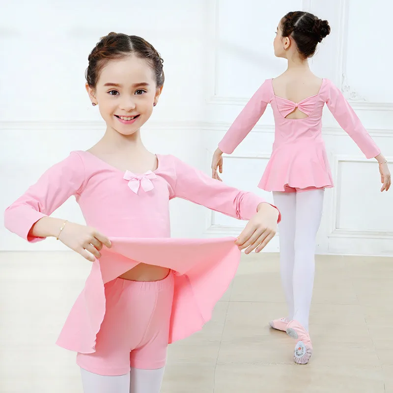 children long sleeved spandex gymnastics leotard dance for girls child