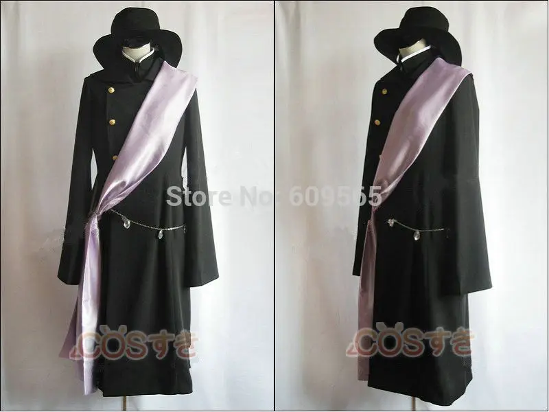Free Shipping Black Butler Undertaker Cosplay Costume Perfect