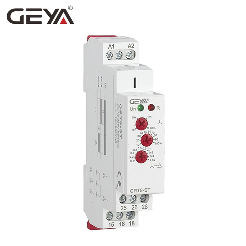 GEYA Delay on Star Delta Controller Relay 16A Soft Starter for the Motor Protection Relay AC230V, AC415V, AC/DC1