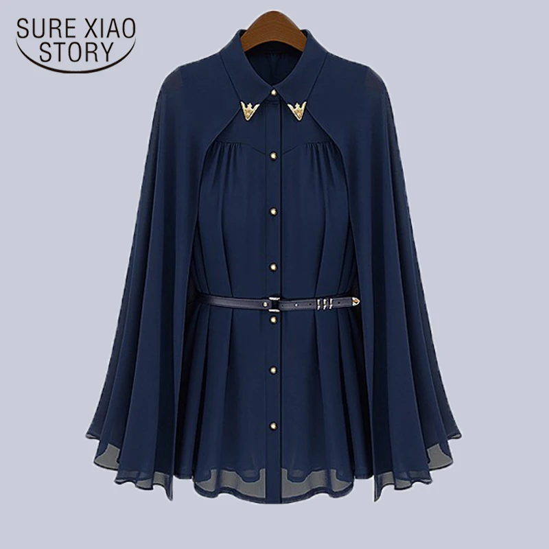 

2018 new spring Fashion women Blusas long sleeved shirts solid Chiffon Blouse Sun Protection women Clothing Blusas 980C 20