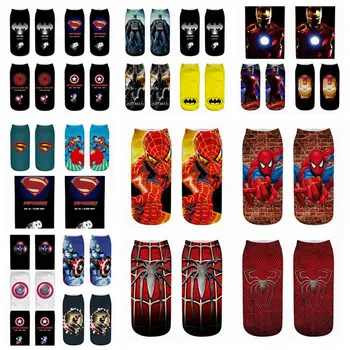 

Super hero Cartoon children short socks boys traight kids Batman Captain America Superman adult Boat spiderman Cartoon Avengers