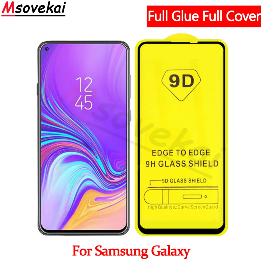 9D полное покрытие закаленное Стекло для SAMSUNG Galaxy A50 A30 A10 A70 A90 M10 M20 M30 A8S полностью