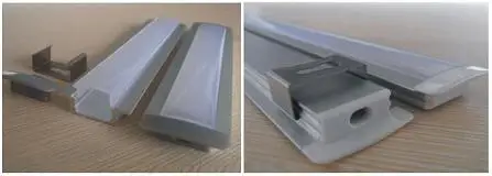 

Slime line 7mm mounting flush recessed aluminum LED Strip light Profile with collar for recessed applications, 100cm length