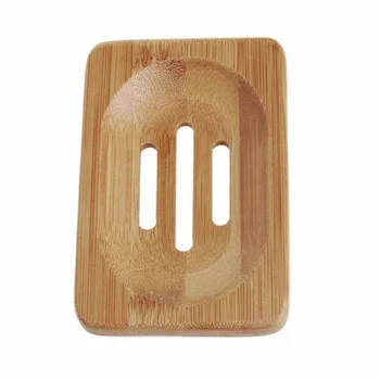 

Natural Bamboo Wood Bathroom Shower Soap Tray Dish Storage Holder Plate Home Bathroom Kitchen Toilet Storage Basket Soap Dishes
