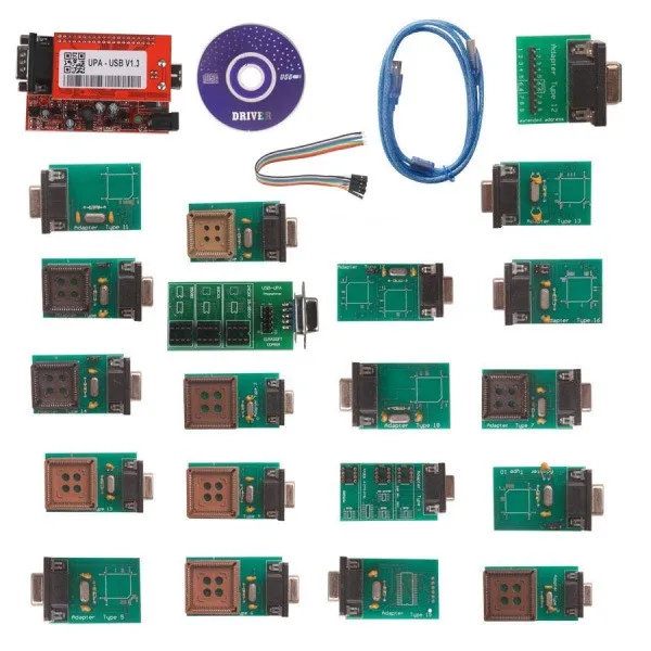 Высокое качество V1.3 Неохлаждаемый параметрический усилитель с USB программист с Полные Адаптеры UPA программист