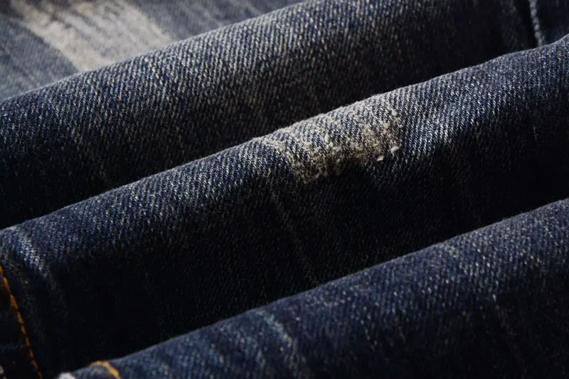 Fashion Classical Men Jeans Dark Color Straight Fit Ripped Jeans homme Italian Vinatge Style 100% Cotton Jeans Men Denim Pants