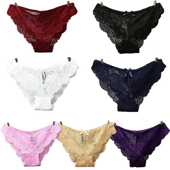 

7pcs Lace Women Panties Seamless Lingerie Low-rise Cotton Sexy Panty Hip Up Tempting High Quality Briefs For Women Underwear #D