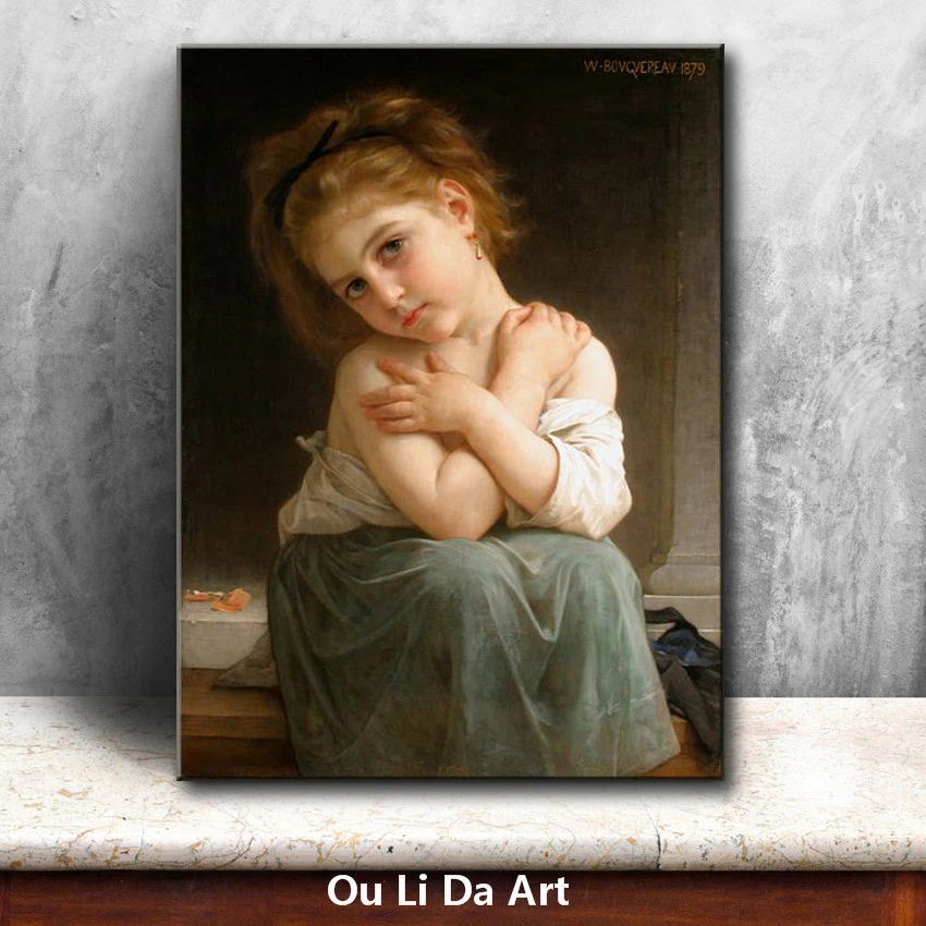 Art prints canvas from oil painting charming nude girl angel for home wall Decor