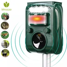 Jardin solaire alimenté Ultras onic extérieur Animal répulsif capteur de mouvement Flash lumière chien chat raton laveur lapin Animal Dispeller