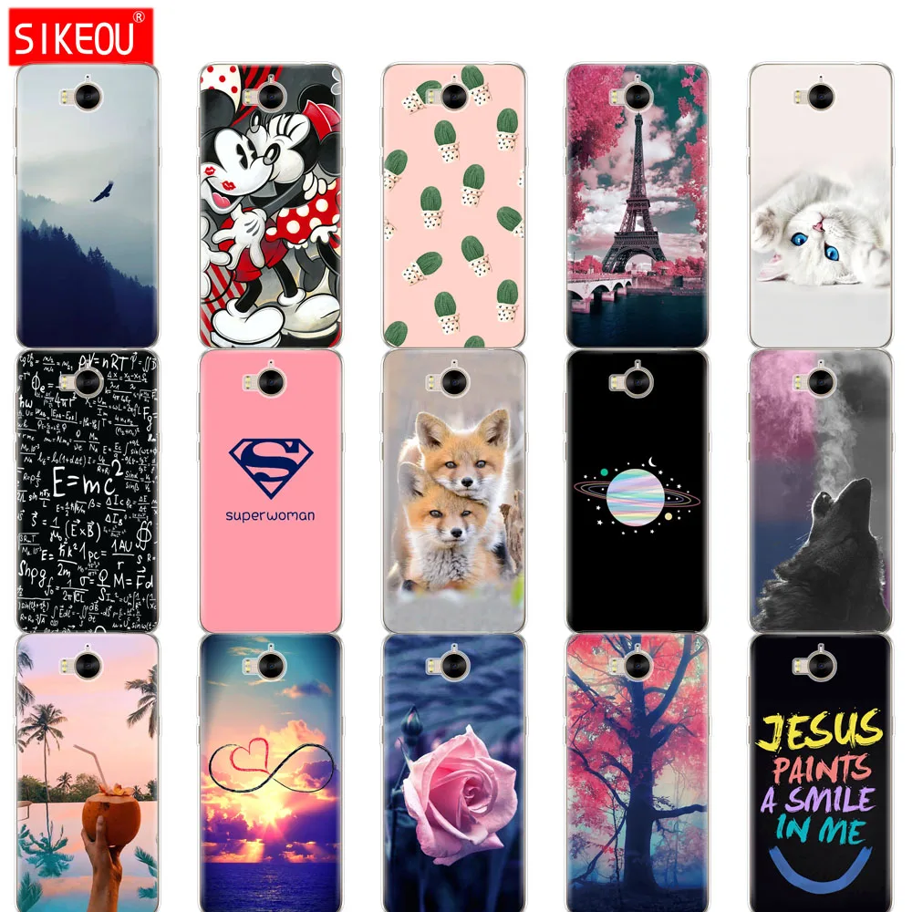 

silicone case for huawei Y6 2017 case for huawei Y5 2017 case soft tpu cover for huawei y 5 6 2017 Print Painted Shell Funda