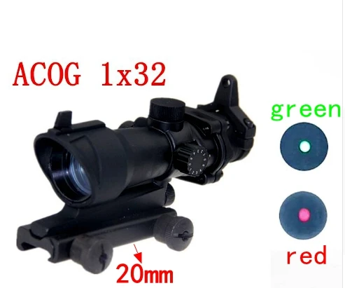 Прицел ACOG Тип 1x32 красный/зеленый точка прицел с мм 22 мм крепление для телескопа область красный-точка зрения