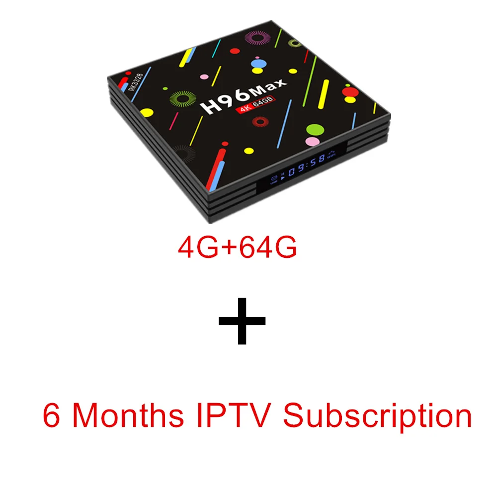 H96 MAX RK3328 французский IP tv box 4 г/32 г 4 г/64 г android 7,1 tv box 4 К qhd ТВ neo ТВ IP ТВ арабский французский Бельгии smart ТВ телеприставке - Цвет: 6 Month IPTV 4G 64G