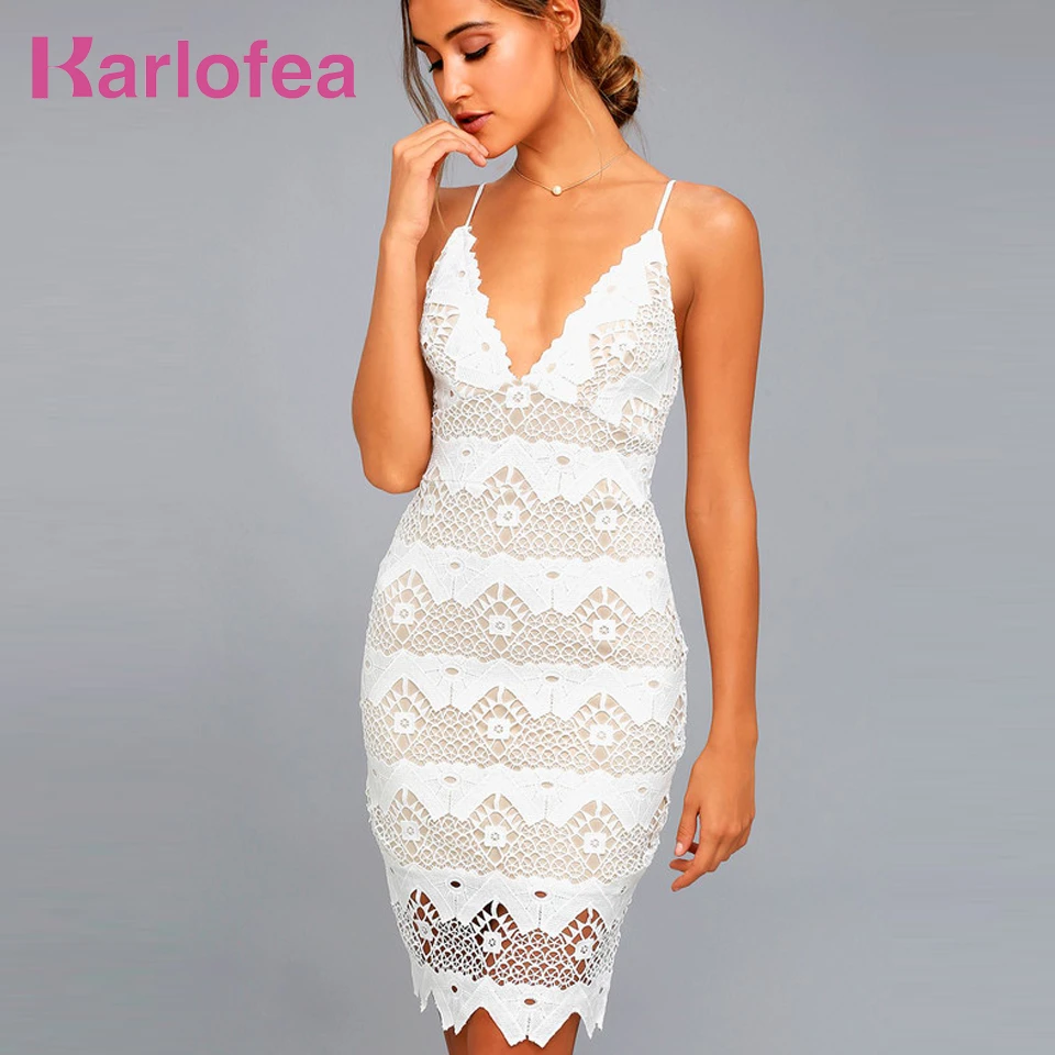 crochet lace dress white